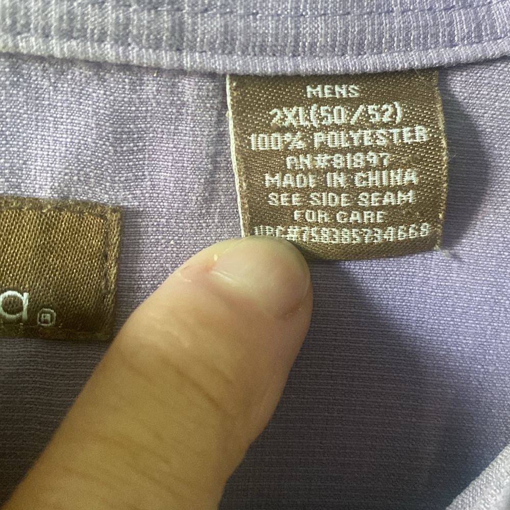 Cafe Luna  Panels Hipster Lavender  Shirt Mens Size 2XL - Picture 7 of 8